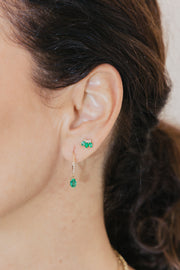 Aretes Esmeraldas y Diamantes 14k