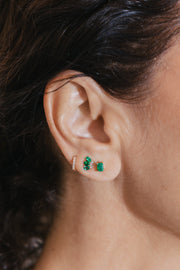 Aretes Esmeraldas y Diamantes 14k