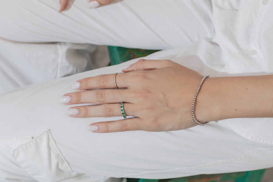 Churumbela esmeraldas OV y diamantes 14k