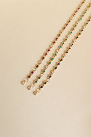 Pulsera bisel zafiro azul 0.86ct,  diam 0.2ct 14k