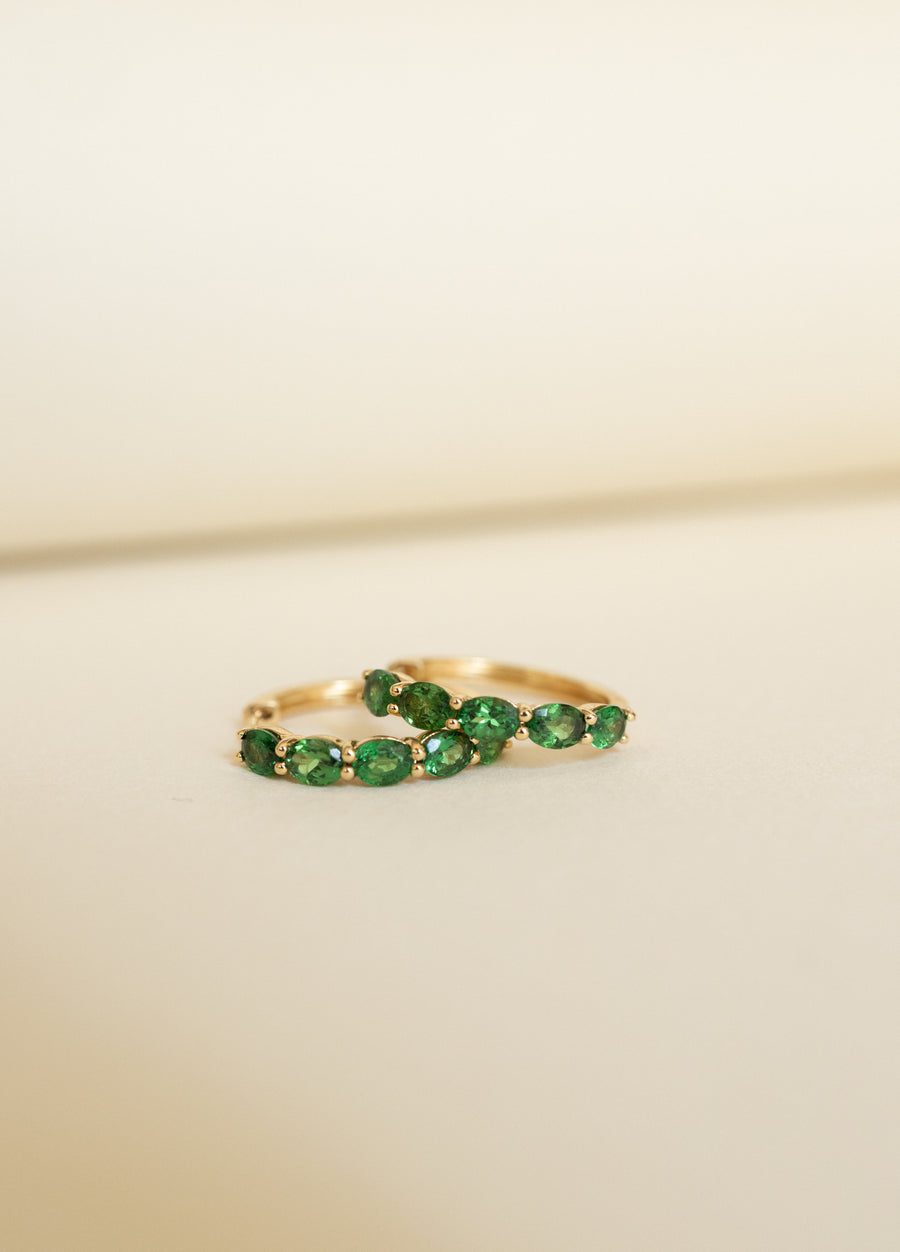 Arracadas tsavoritas OV 2.8ct 18k