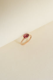 Anillo tourmalina rosa PS 0.9ct bisel 14k