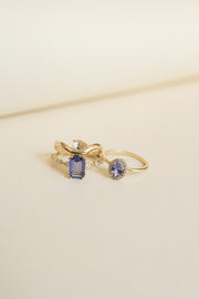 Anillo kate tanzanita c/diamantes 14k