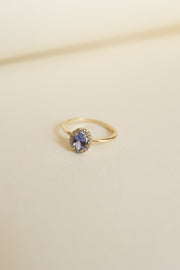 Anillo kate tanzanita c/diamantes 14k