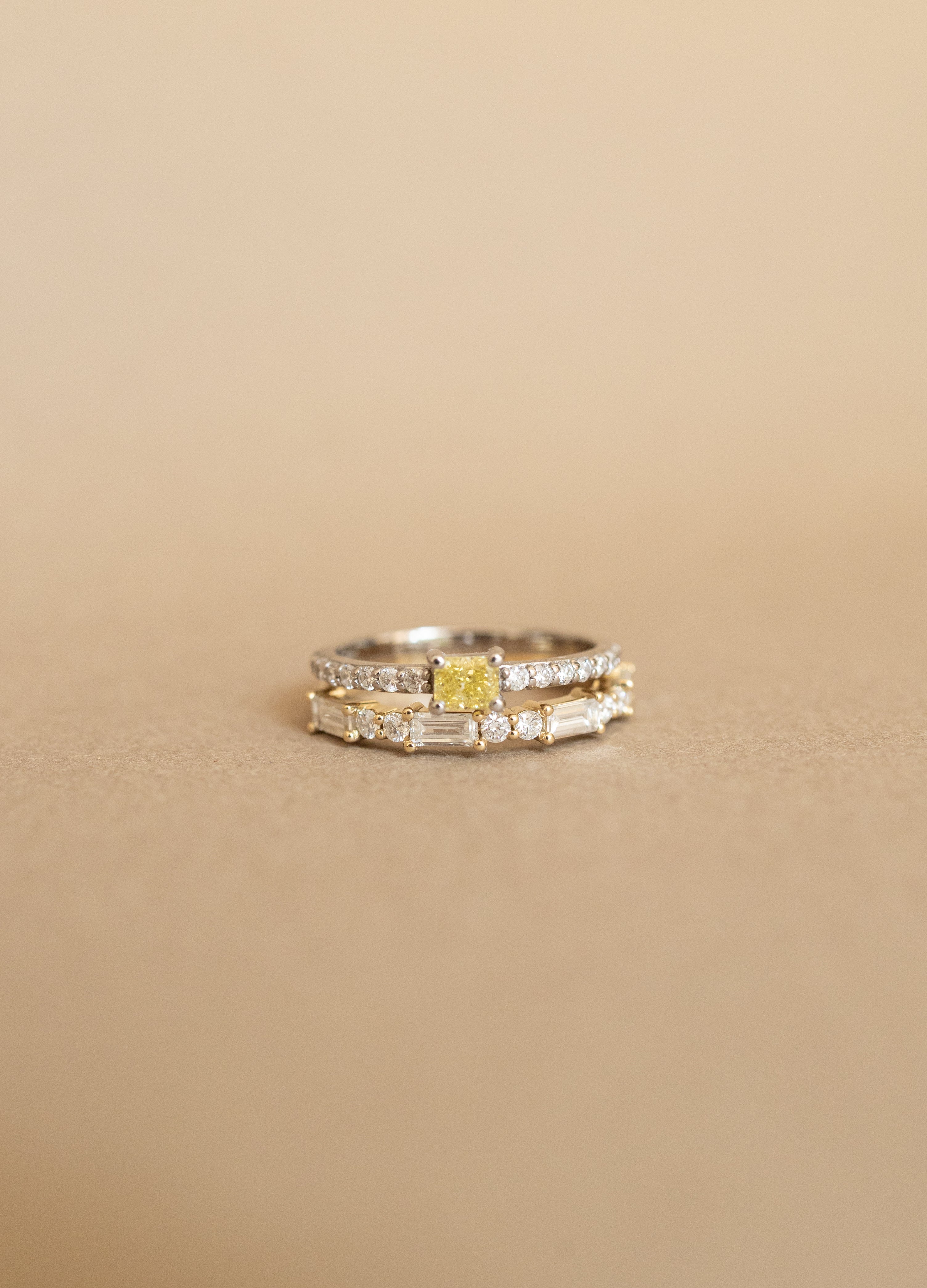 Churumbela diamantes BG y RD 0.5ct 14k