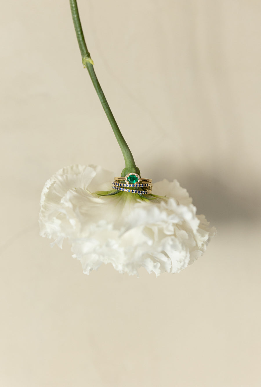 Anillo doble zafiros azules 14k