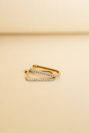 Arracadas cuadradas 0.3ct diam 18k