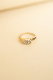 Pinky ring cluster diamantes 14k