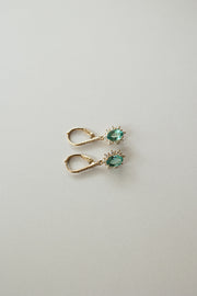 Arracadas con esmeraldas 1.6ct con diamantes 0.25ct