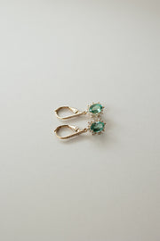 Arracadas con esmeraldas 1.6ct con diamantes 0.25ct