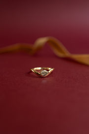 Anillo curvo diamante champagne PS 0.5ct 14k