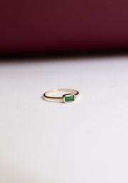 Anillo esmeralda bisel EC 0.3ct 14k