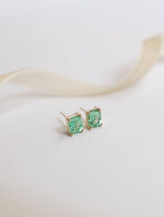 Aretes esmeralda EC 1.29ct 14k