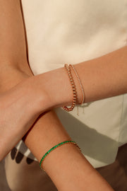 Pulsera beads 3mm 14k rosa