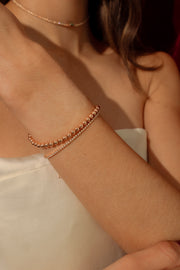 Pulsera beads 3mm 14k rosa