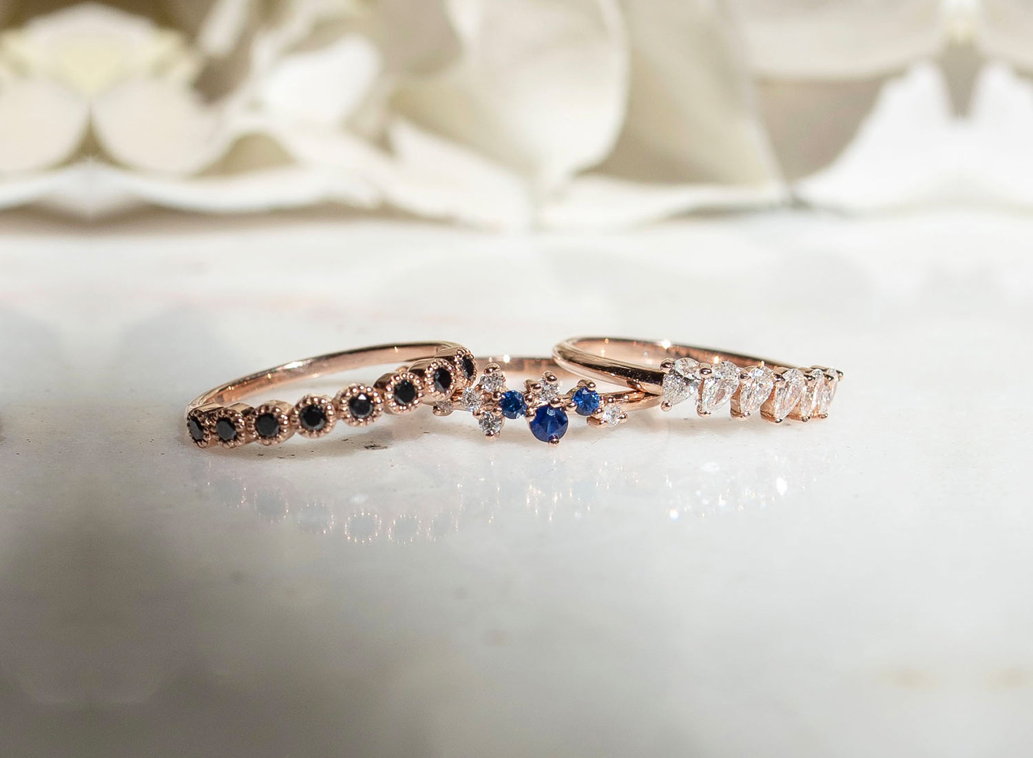 Anillo Selene Diamantes/Zafiro 14k